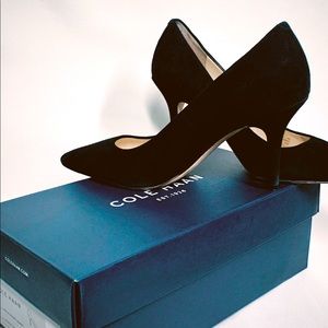 COLE HAAN VESTA PUMP Heels 85MM BLACK SUEDE size 6